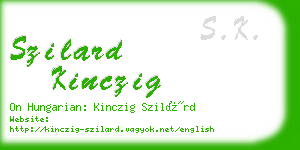 szilard kinczig business card